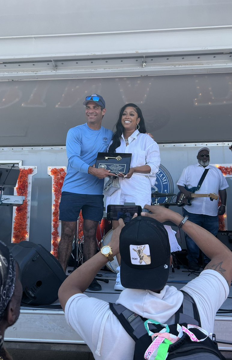 MiamiMayor's tweet photo. It was our pleasure to give the Key To The City to @TRINArockstarr for her impact and legacy as a Miami artist. 

Happy Trina Day! https://t.co/neOR5dzDKy