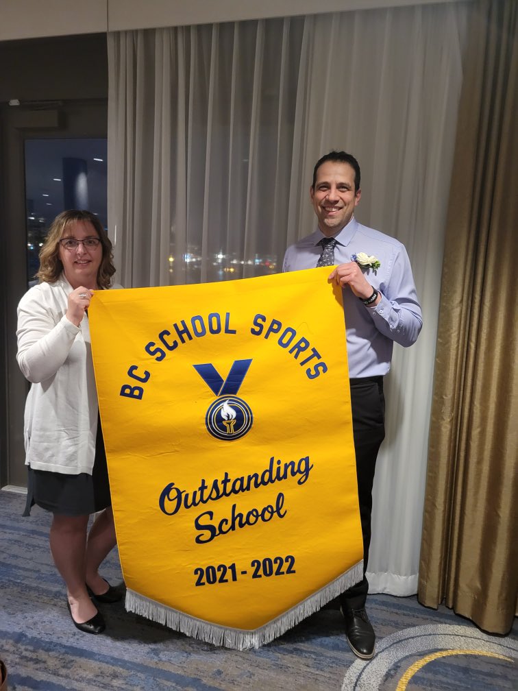 gfcavaliere's tweet photo. I wasn’t supposed to say anything prior to last night. Oops! It’s official now, @MSSpanthers is the @BCSchoolSports Outstanding Sports School of the year! Congrats to @GrahamGrizzlies for being our co-winner. What an amazing evening! @sd58connect @Q101Merritt @MerrittHerald https://t.co/lTa3dbUX3s
