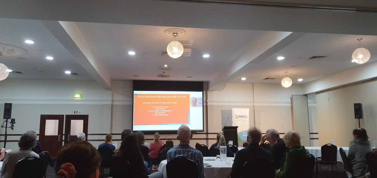 MonashRural's tweet photo. Starting the day at #VRHC22 listening to the Rural Health Commissioner taking about needing innovative models of care in rural Australia to meet the needs of both practitioners and communities. https://t.co/BZcRpN433W