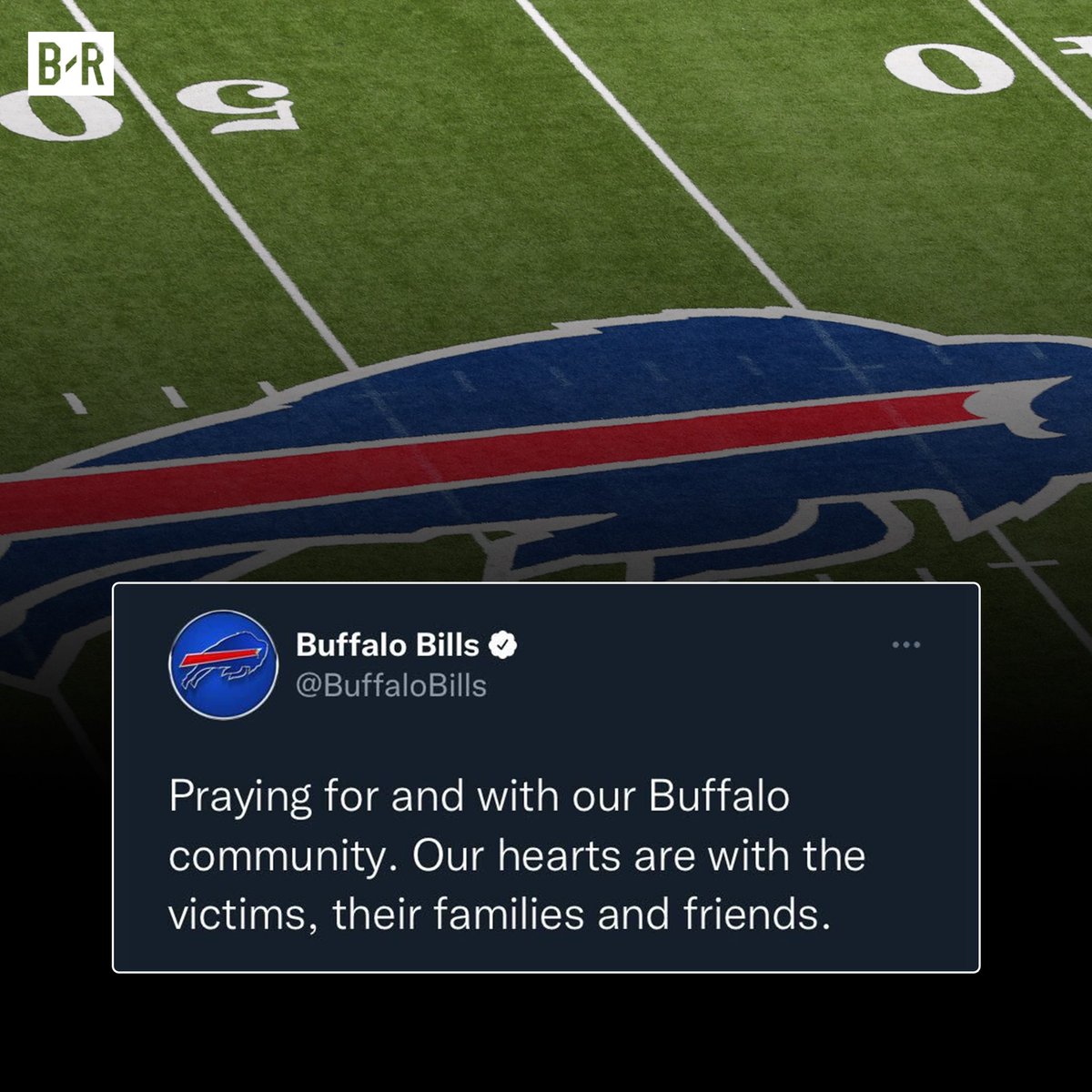 brgridiron's tweet photo. The Bills released a statement expressing support for those affected by today's mass shooting in Buffalo.

The FBI is investigating the shooting as a hate crime and racially motivated violent extremism. https://t.co/aqrQ0YCkCs