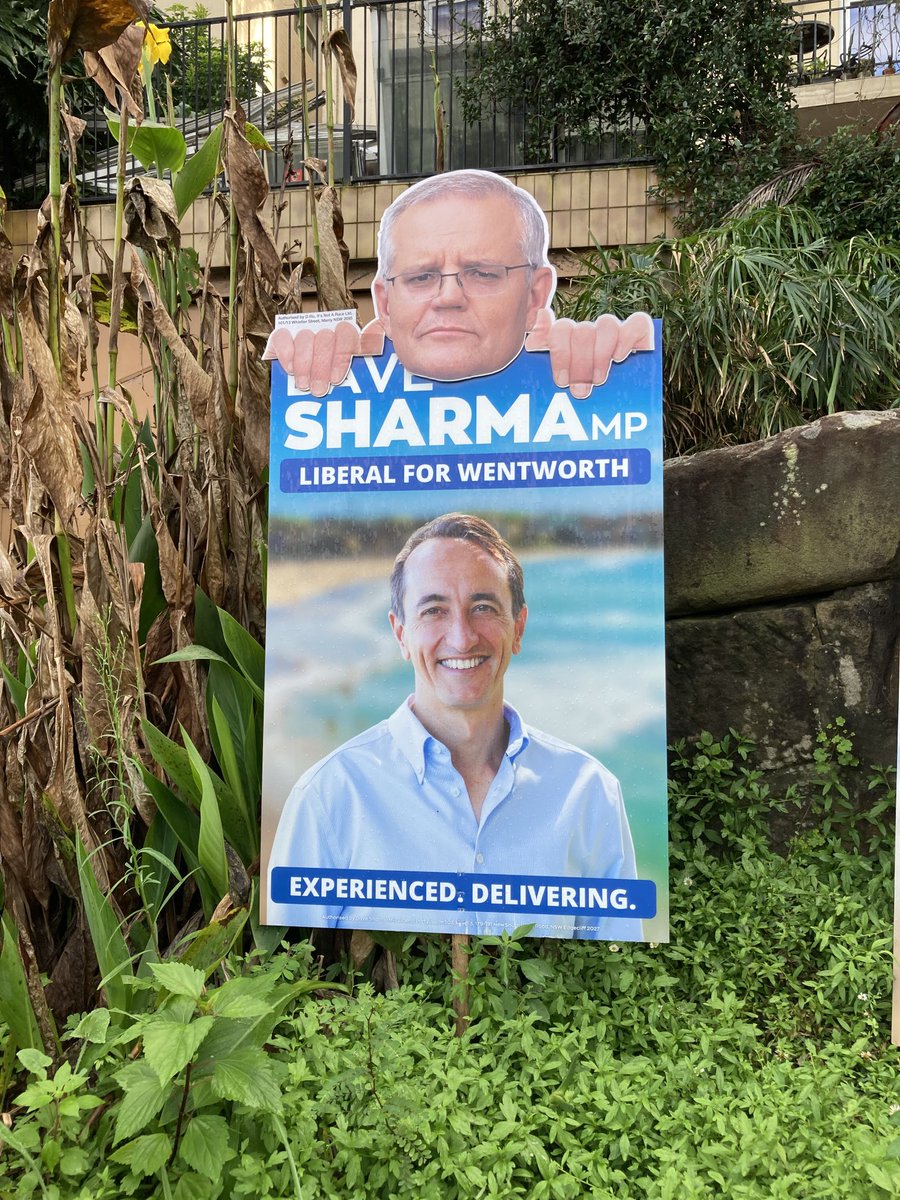 NikkiGemmell's tweet photo. Spotted in Wentworth this morning. Someone’s been busy with the scissors #auspol https://t.co/iDB2wvSiRx