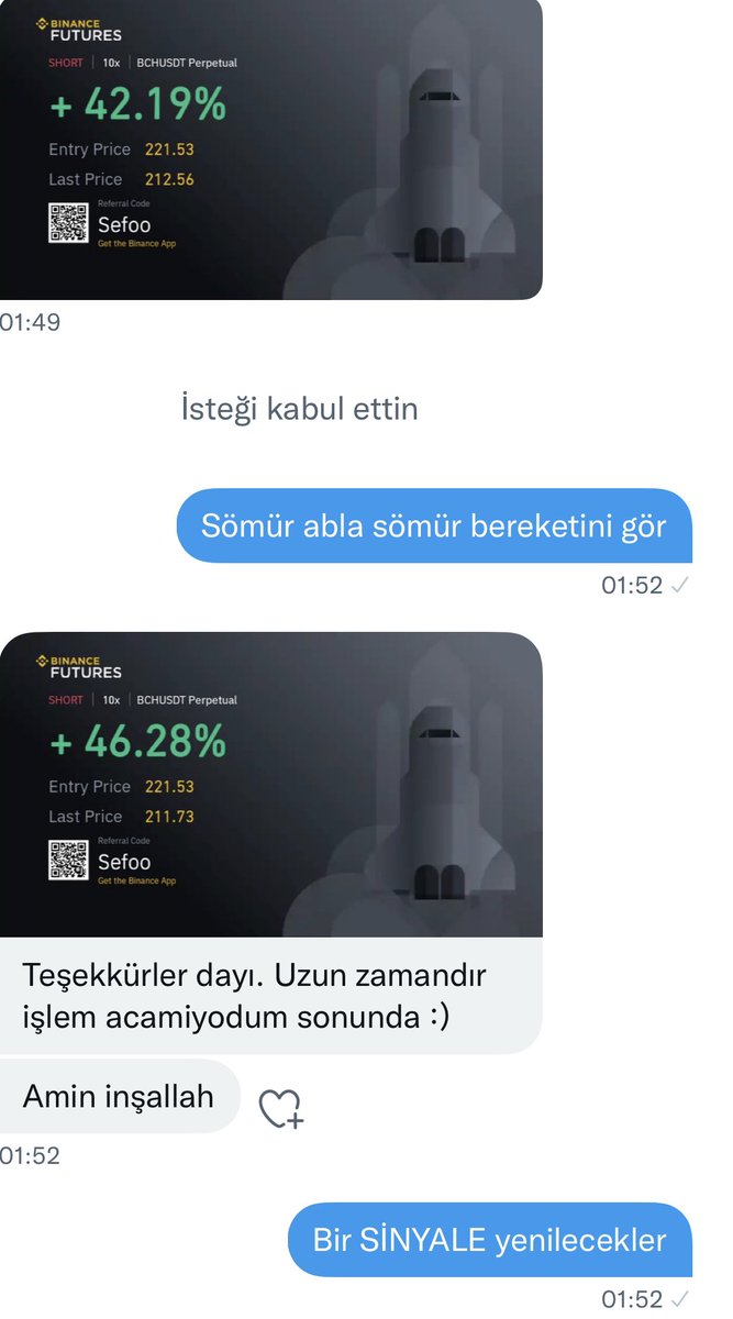 Ekoanalizz's tweet photo. Usdtler bitmiyordu gece 1.38 sularıydı ekoanalizz karar vermişti usdt kazandıracaktı bch ekranında yüklü short sinyali bekliyordu geldi ve anında takipçisi ile buluşturdu ve sonuç muazzam bir usdt kapanışı ile sonuçlanmıştı 😂😂 

Hikayelerimiz var bizim adı usdt hikayesi 💵 #btc https://t.co/YwrKPMspQ7