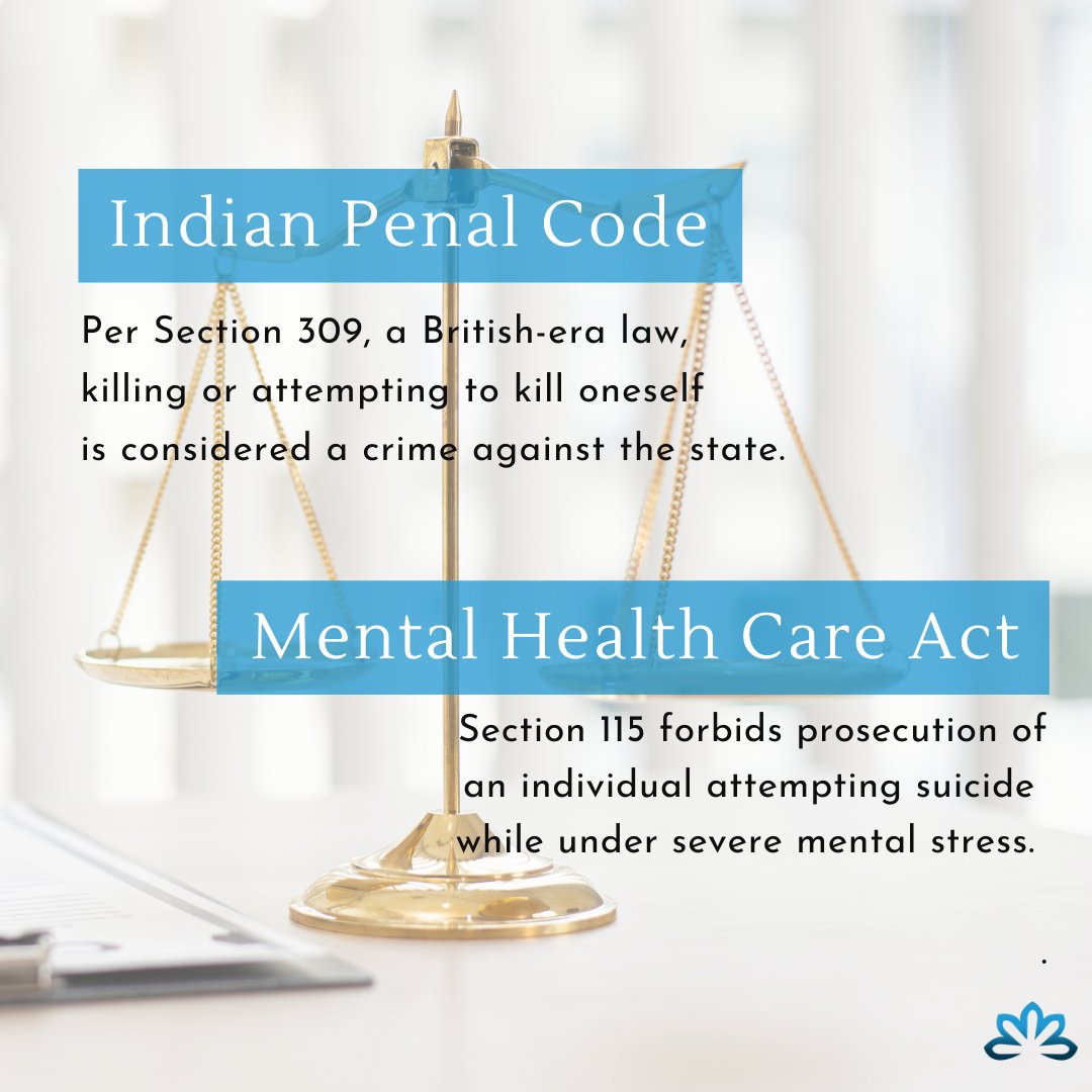 sarginitiative's tweet photo. #MentalHealthAwarenessWeek Day 7️⃣ 

Could someone be prosecuted for #suicide and self-harm? 

Unless proven otherwise, suicide victims will be presumed to have severe stress and will not be tried under #IPC ⚖️

#MentalHealthAwarenessMonth #mentalhealth #Indian #education #Health https://t.co/ZSHJ5U5Df4