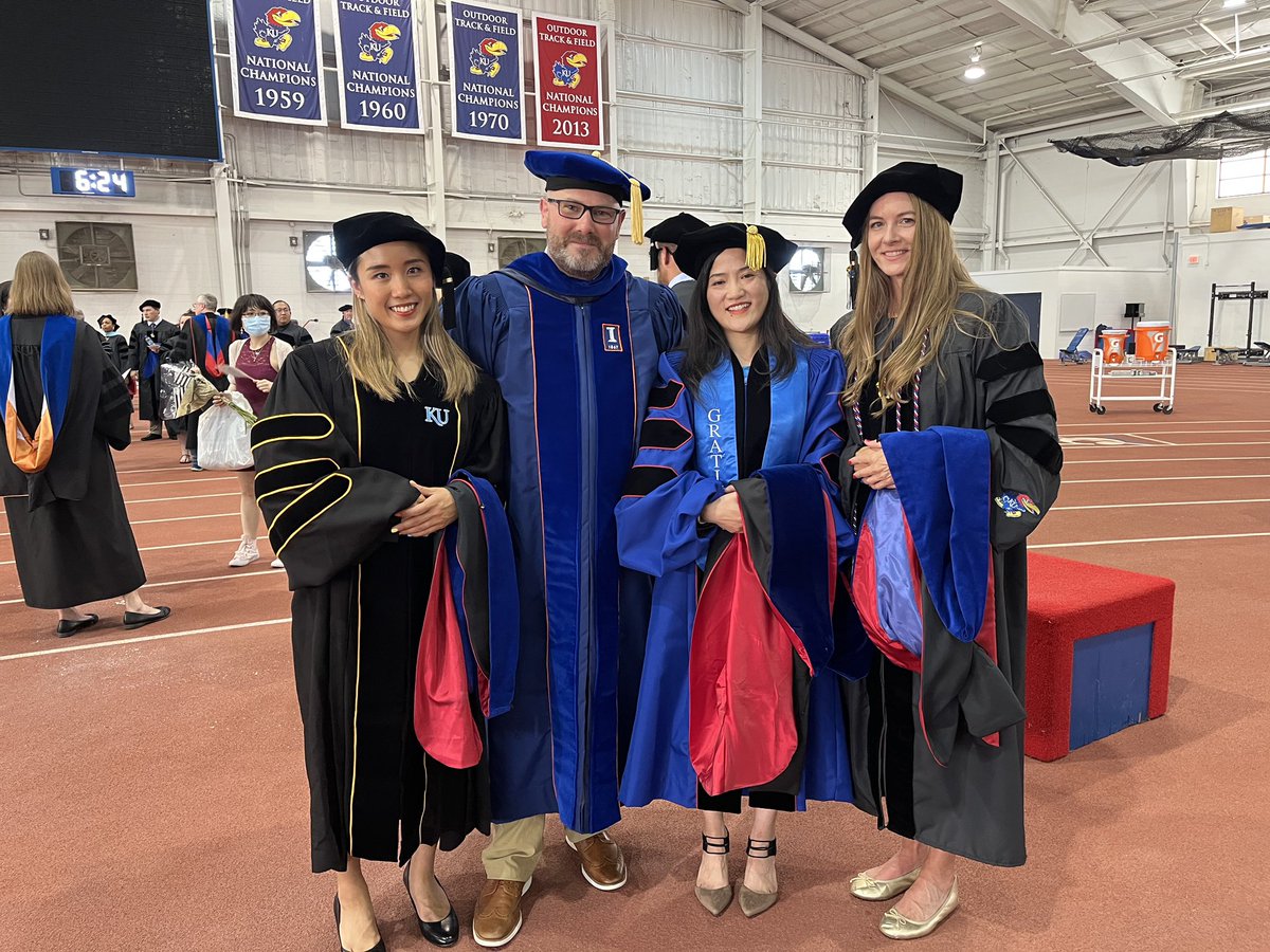 Hooding three brilliant women today! <a href="/KUSOEHS/">KU School of Education & Human Sciences</a> <a href="/KUSpecialEd/">KU Special Education</a>