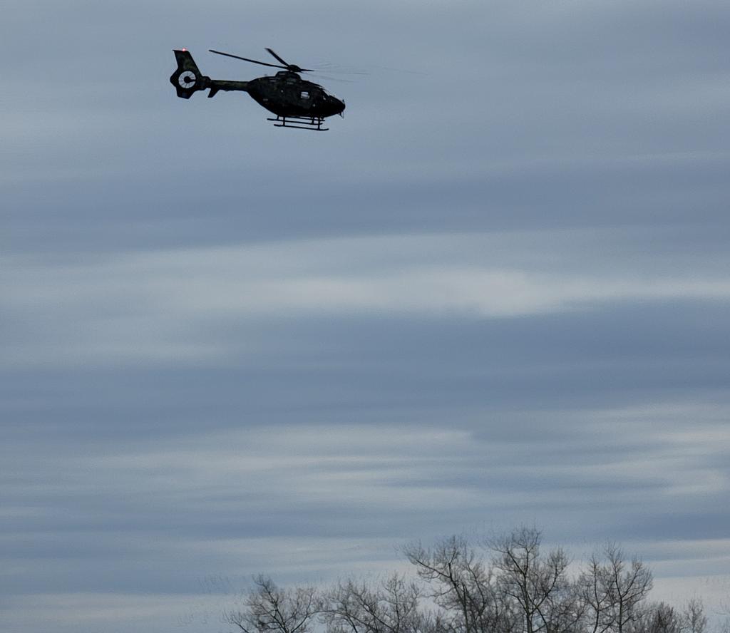 YMMHERO's tweet photo. #HERO1 + @FM_EmergService are responding to an emergency scene north of McClelland Lk #ymm #EC135 #HEMS https://t.co/PzTC8k67mE