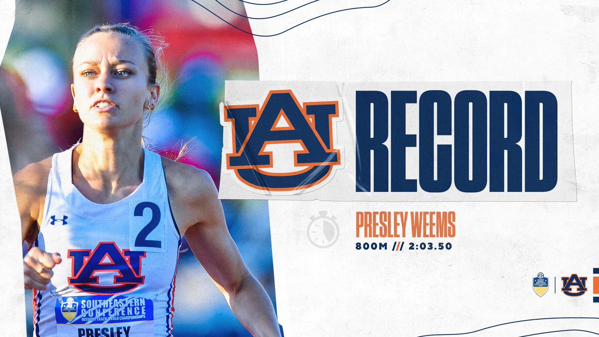 AuburnTFXC's tweet photo. Taking names and smashing records 👑

@PresleyW15 doing what she does best 🤷‍♀️

#WarEagle https://t.co/3LXaL1LWk4