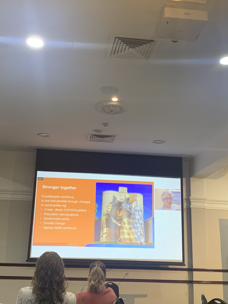 jasminemdavis96's tweet photo. @RuralHC_Aus Prof Ruth Stewart discussing what makes #rural strong and how working #together in #multidisciplinaryteams is essential for success #VRHC22 @RuralDocsVIC https://t.co/1tXGfqB163