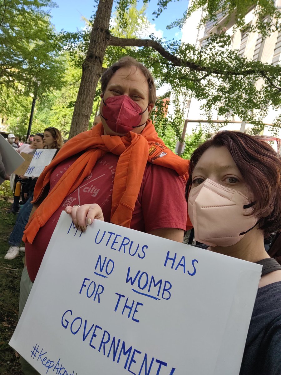 Protestors in Portland today 💙 #BansOffOurBodies #KeepAbortionLegal