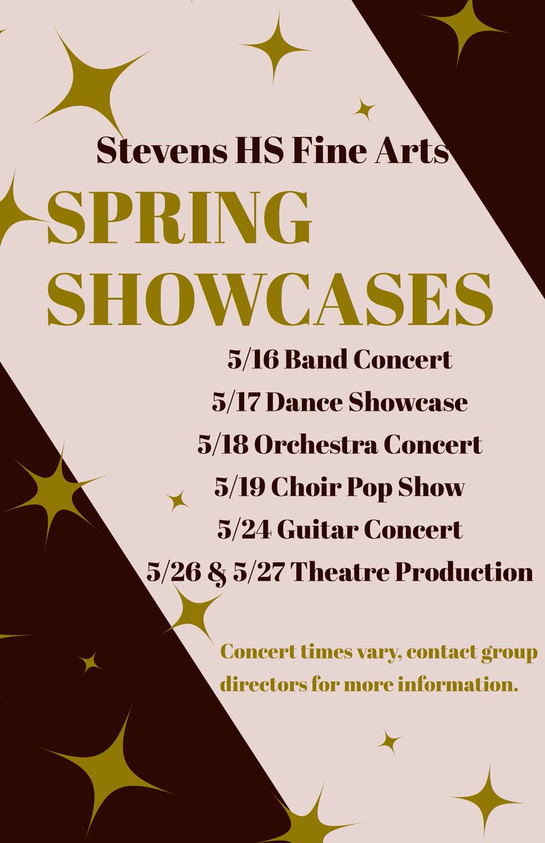 We have lots of opportunities to see our Fine Arts students shine in the next two weeks, don’t miss out!