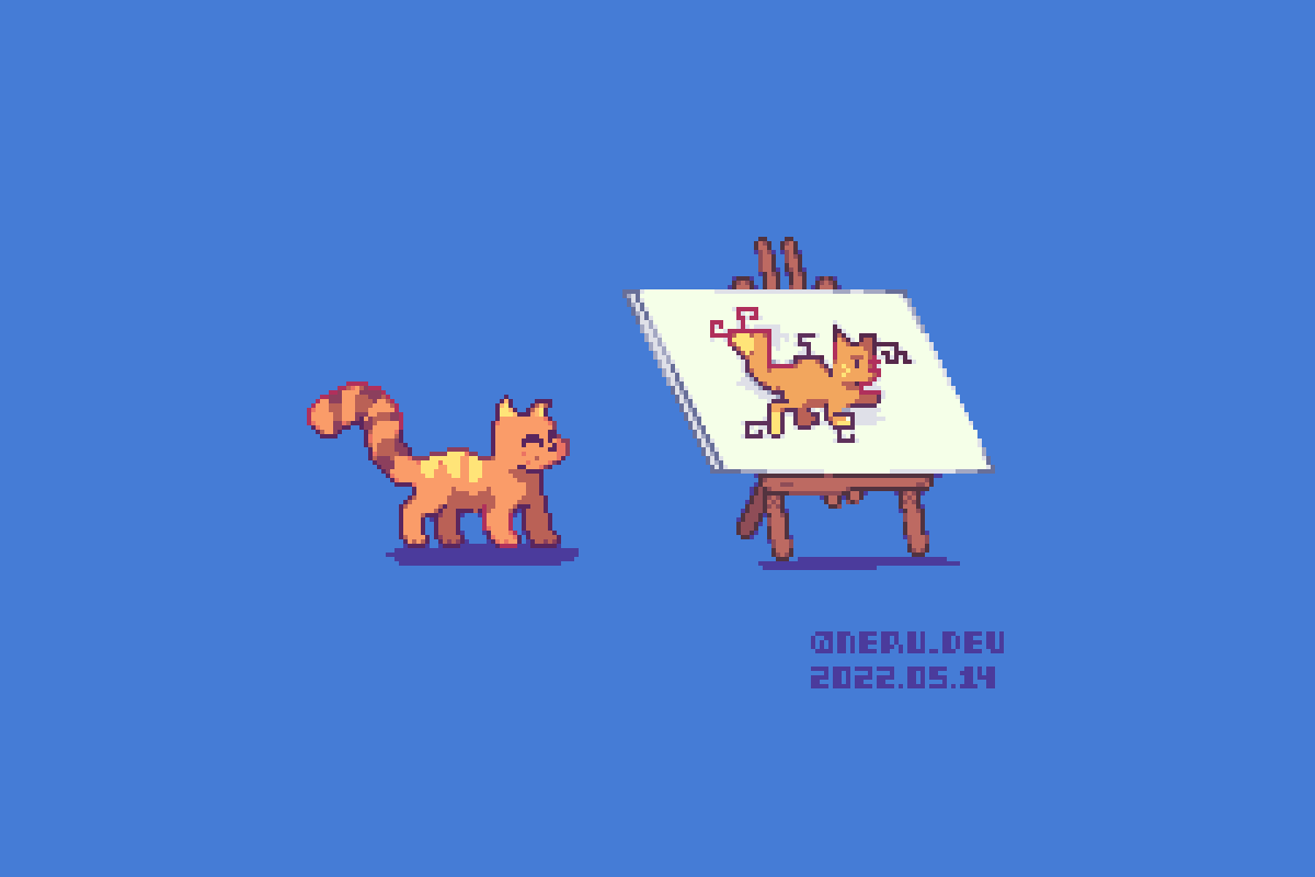 A simple #AbstractDesign of a cat for today's @Pixel_Dailies 

#Pixel_Dailies #pixelart #Pixel #aseprite #ドット絵 #AbstractDesing #cats