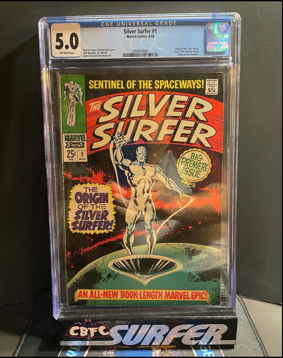 CBfiendclub's tweet photo. #silversurfersaturday our #cbfceastchapter brothers Will has a huge Silver Surfer collection! One of his "Never Sale" Grails is this Silver Surfer #1 @CGCComics 5.0!
What book do have that you will "Never Sale"!?
#cbfc #cgccomics #silversurfer https://t.co/2Rl5js5yr0