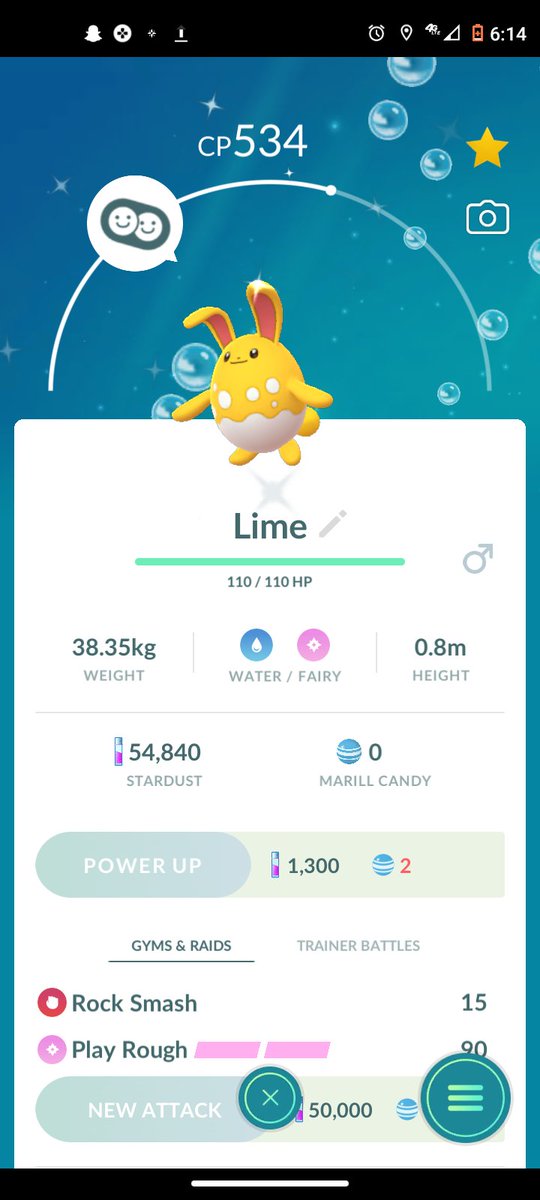 Fishwithflavor's tweet photo. I caught a shiny Marill that I then evolved! I named it Lime, it's also my first shiny in Pokemon Go
#PokemonGo #ShinyCheck #shinypokemon #FirstShiny https://t.co/N08BrQeg6r