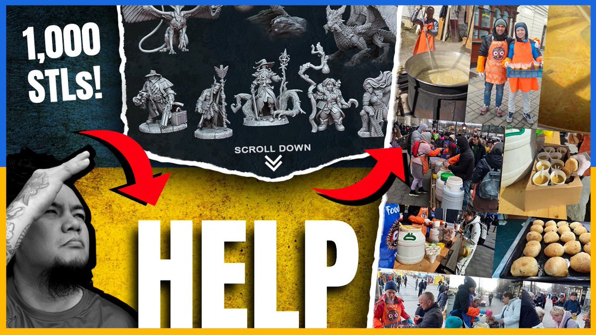 don_suratos's tweet photo. π΄ HELP Ukraine βΆοΈβΆοΈβΆοΈ https://t.co/7jWed4GyCU
A great Kickstarter that will help feed the millions of Ukrainians suffering today. And you get more than 1,000 miniatures as you help.
#3dprintminiatures #3dfigureprints #3dprintedminis #solgoodstudios #kickstarter https://t.co/bEFNDo1hTr
