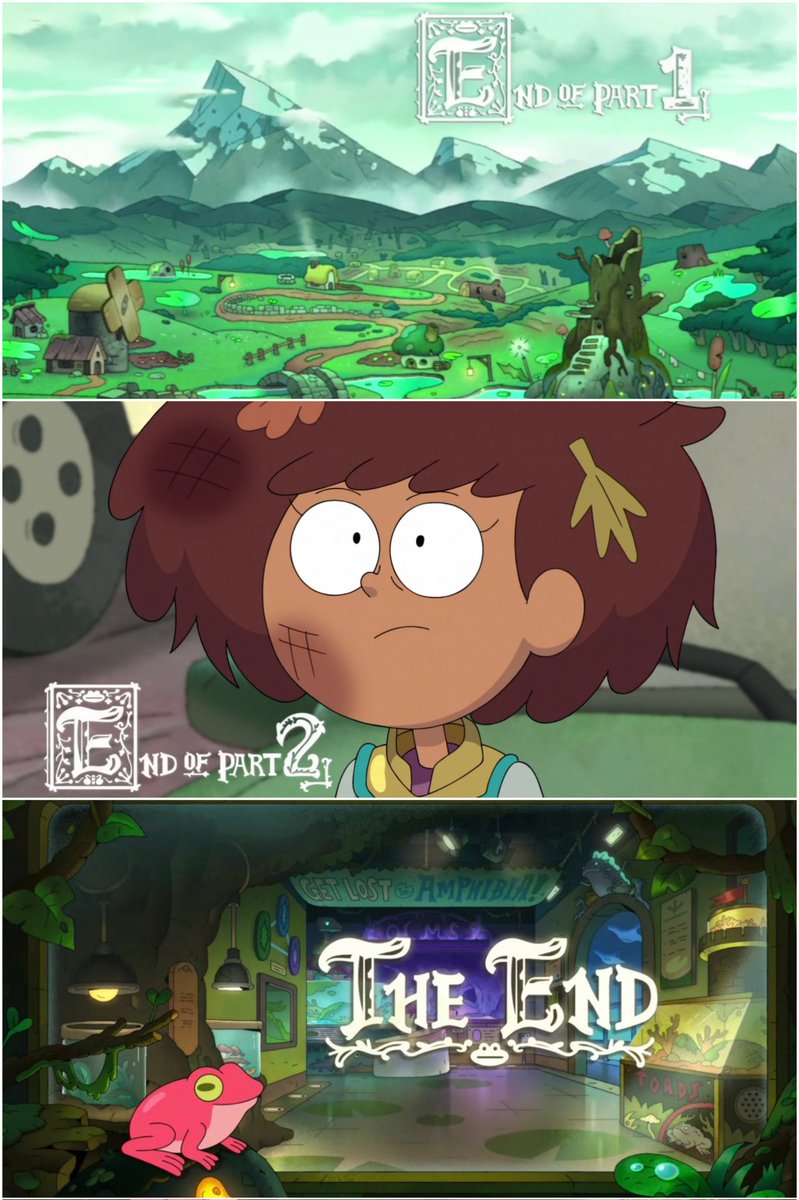 PrinceDenss's tweet photo. Amphibia is officially concluded! Here's the final frame in every season of Amphibia! 🐸📺 #Amphibia #TheHardestThing #AmphibiaFinale #AmphibiaSpoilers https://t.co/9VBdQ3iKCE