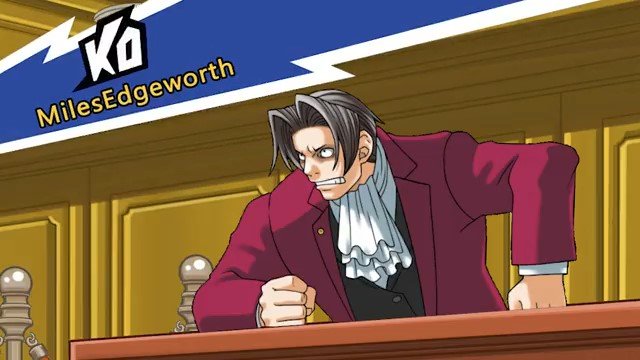 SquidMiles's tweet photo. First, @knockoutcity puts these S³ things on the maps, then they tweet a video of MilesEdgeworth getting KOed. I feel like they're trying to tell me something... #KnockoutCity https://t.co/UVbw5lsMLI