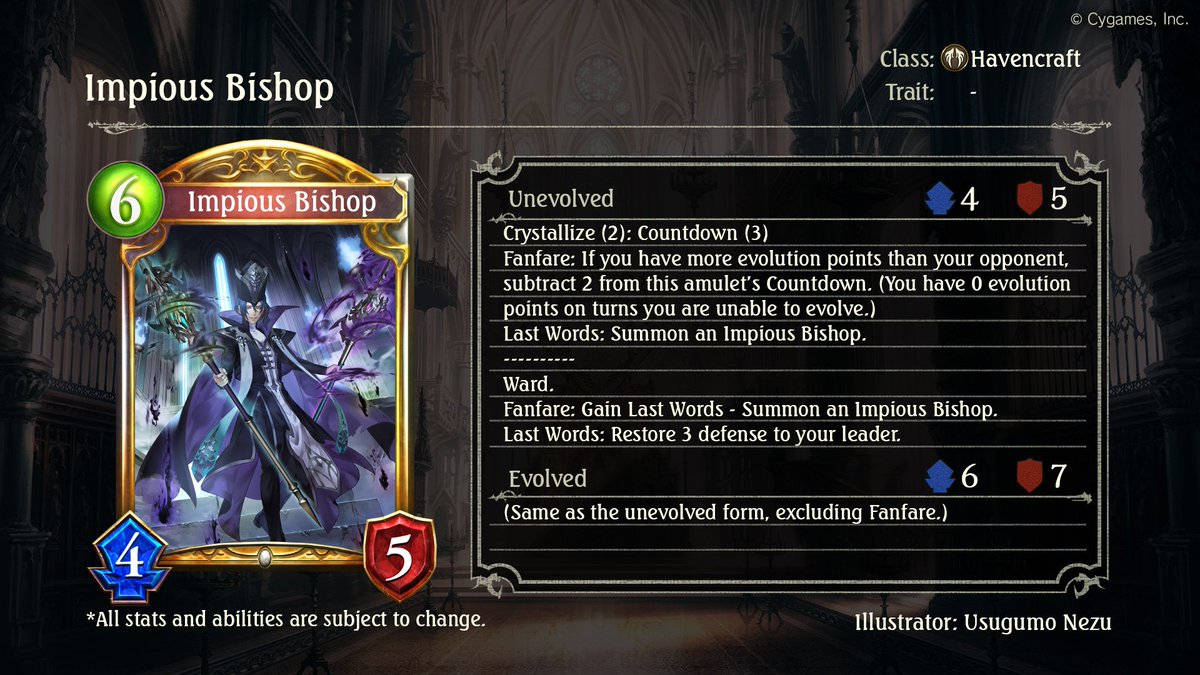 New #shadowverse Edge of Paradise mini-expansion card reveal!

Pray for Impious Bishop! 🙏⛪

tempostorm.com/articles/EoP-R…