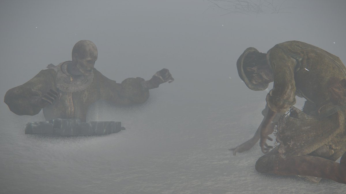 soulsborneotd's tweet photo. Soulsborne character of the day is the hallow that’s stuck in the snow in the consecrated snowfield from Elden Ring! Requested by @HartSabin https://t.co/KQ4GIOxd5Q
