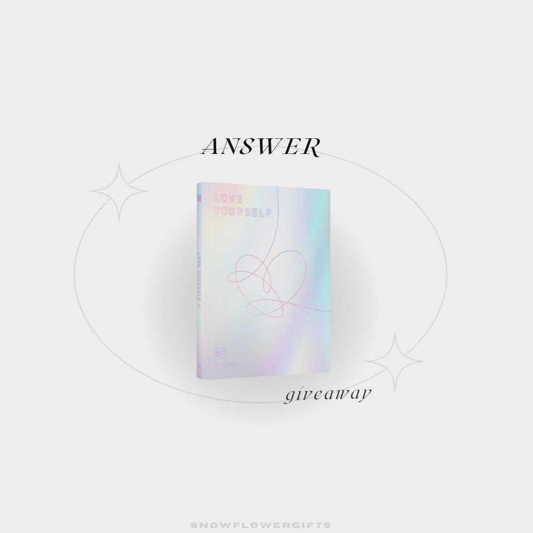 snowflowergifts's tweet photo. 「 Answer Album Giveaway 」

— 1 winner | worldwide

› rt to enter◦
› ends in 24hrs ⊹
› see reply for info ⇣ 

— version l, sealed https://t.co/RZw7bPQIY4