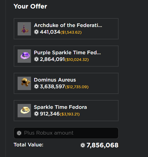 Empyror's tweet photo. why doesnt roblox increase the 4 slots for trading? personally it makes no sense for it not to be like 20 or more https://t.co/4N9IhW8YHG
