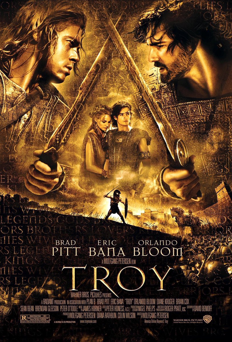 🎬MOVIE HISTORY: 18 years ago today, May 14, 2004, the movie 'Troy' opened in theaters!

#BradPitt #GarrettHedlund #EricBana #OrlandoBloom #DianeKruger #BrianCox #PeterOToole #RoseByrne #SaffronBurrows #BrendanGleeson #SeanBean #JulianGlover #JamesCosmo #TylerMane #JulieChristie