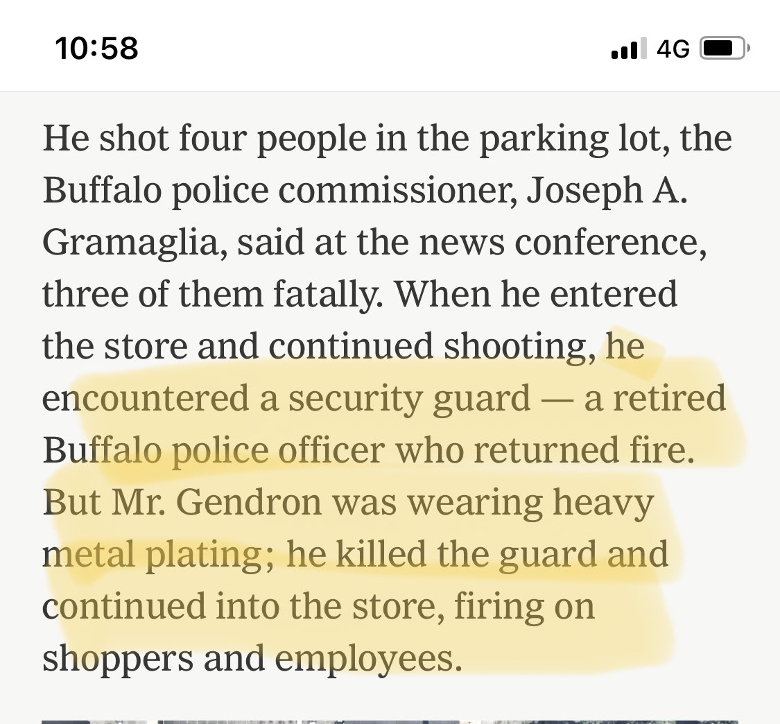 MrPaddyBreslin's tweet photo. @BerniceKing The “we just need more good guys with fines” argument didn’t seem to work for this poor security guard RIP. #BuffaloNY #GunViolence https://t.co/IzzbS3106I
