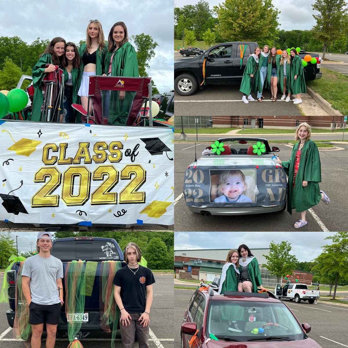 KettleRunNews's tweet photo. We loved the sneak peak of our Graduating Cougars in their gowns for the Graduation Parade today!💚🐾🧡 
Only 4️⃣ more days until graduation!🎓 #Classof2022 #WeAreKR https://t.co/NJNALCDa1L