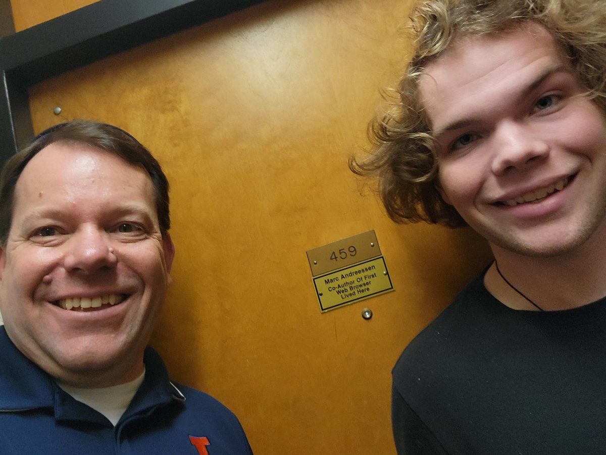 hsteltz's tweet photo. @AlbertBourla @UofIllinois Congrats! My son finished his first year at @UofIllinois in a dorm room with an intetesting legacy @pmarca Fantastic education paving way towards unlimited future! https://t.co/Sn75yQnK4K