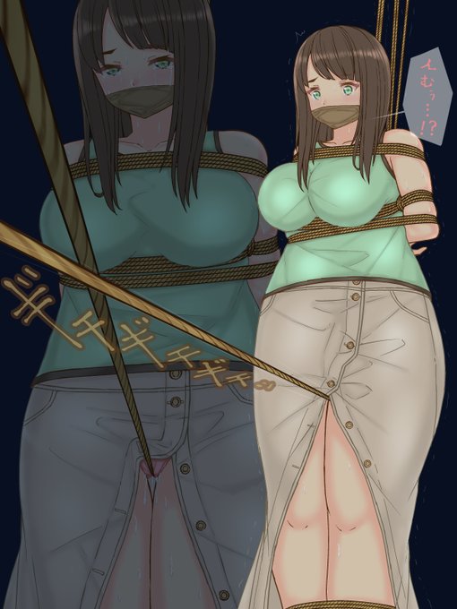 ロングスカートのボタンスリットをこじ開けながら…襲い来る股縄…🤪 