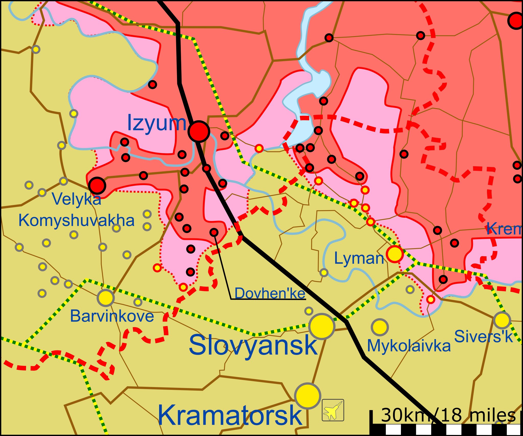 Карта боевых действий на Украине 