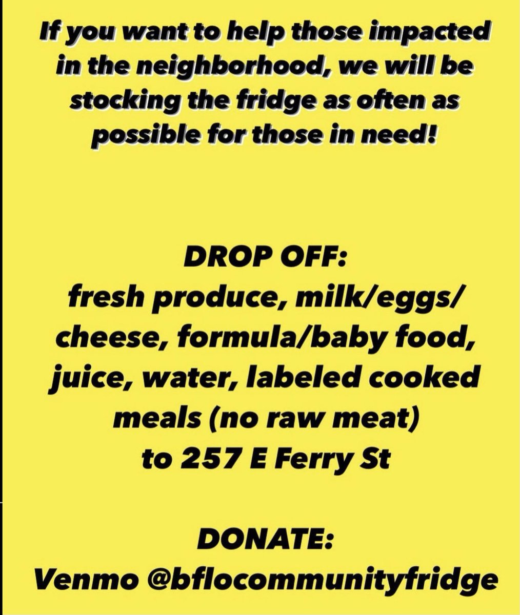 The #Buffalo Community Fridge at 257 E. Ferry Street is located <1 mile from the grocery store where today's mass shooting occurred. It's inevitable that those living in that neighborhood - already a food desert - will rely heavily on the Fridge in the coming days.