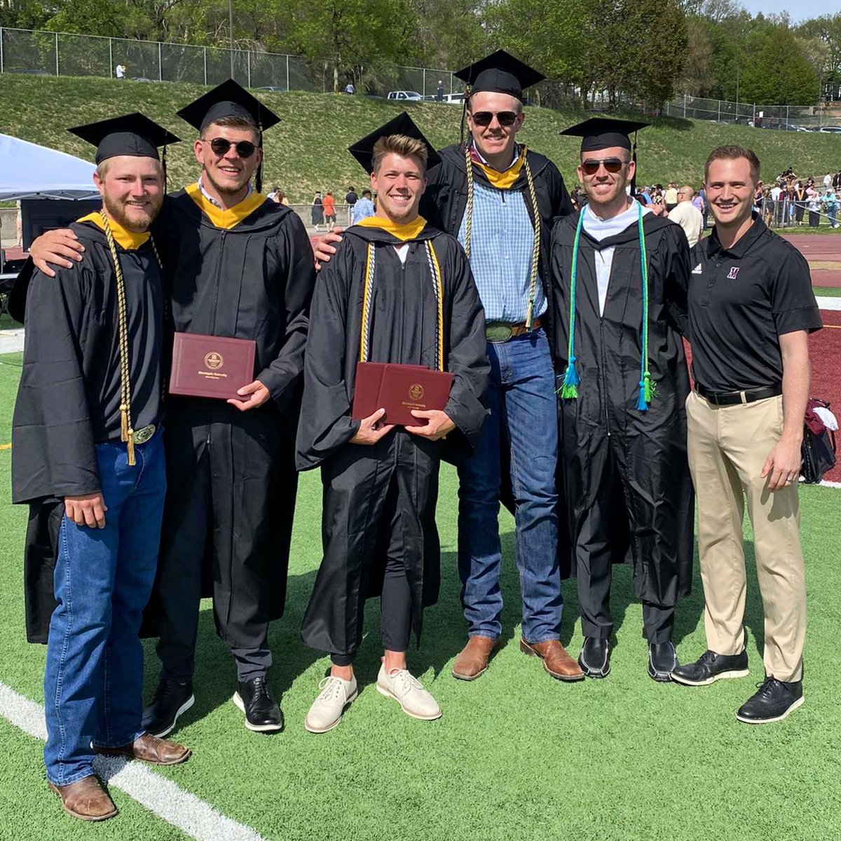 Graduation day 👨‍🎓 

Thank you Tyler, Trey, Zach, Will and Collin for all you did for this program!

Left a legacy #RollStangs🐴