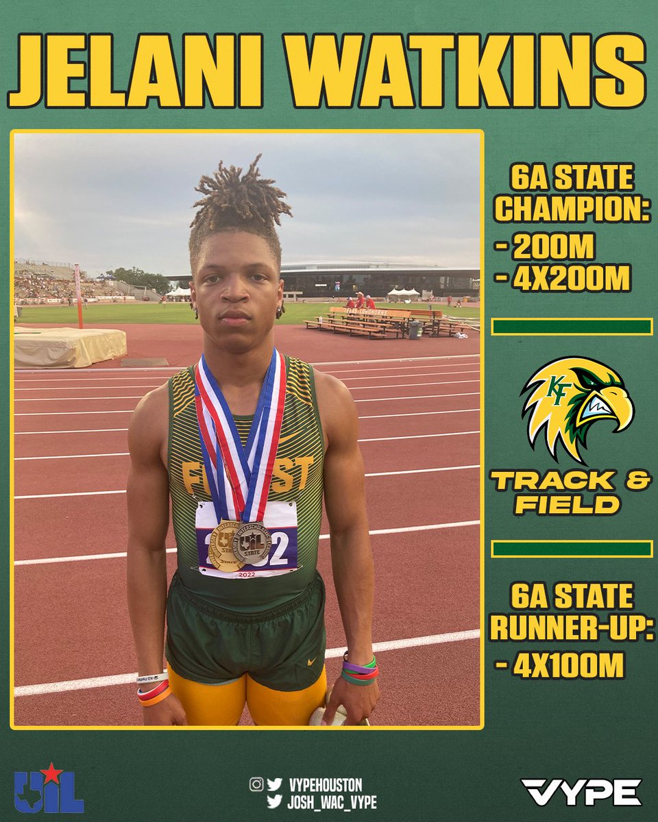 vypehouston's tweet photo. Simply put ... Jelani Watkins (@laaared1) put on a SHOW 🍿at the 2022 #UILState Track &amp; Field State Championships in Austin! (@uiltexas) https://t.co/gOgTsgz2d4