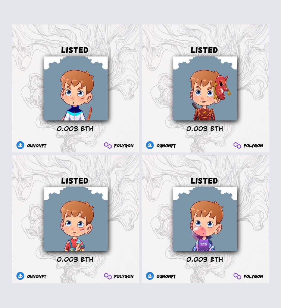 ounonft's tweet photo. @NFTKingMAKER OUNO SQUAD
New Listed Item
Price : 0.003
https://t.co/lAUwVHZHDa
#MATIC #NFTcollectibles #OpenSeaNFT #NFTProjects #NFTcollection #NFTCollector #eth #NFTCommumity #NFTartist #nftart #NFTGiveaways #NFT #NFTshill #KarafuruNFT #NFTJapan #NFTJPN https://t.co/nnHOIuSPrq
