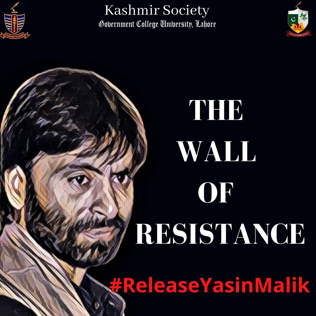 zaidia's tweet photo. Let us be the voice of the voiceless! We @GcuKashmir society invite you to become part of Twitter campaign for the innocent Hurriyat Leader, Mr Yasmin Malik, who is the husband of our patron @MushaalMullick 

#ReleaseYasinMalik
#FreeYasinMalik
#KashmiriLivesMatter
#FreeKashmir https://t.co/uCjIVLS73y