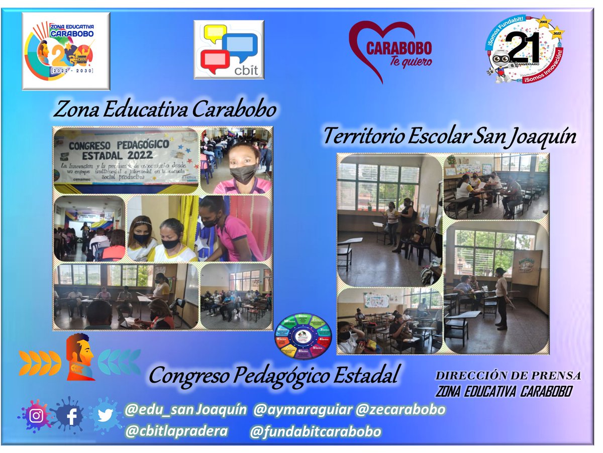 CbitlaPradera's tweet photo. #Fundabitcarabobo Cbit La Pradera apoyando en la Sistematización en el Congreso Pedagógico Estadal 2022 en la U.E. Dr. Rafael Pérez
#venezuelaproductiva 
#TecnologiaEducativa
@CbitlaPradera 
@edu_sanjoaquin 
@mariavdescalona https://t.co/wL5XIO7Sud