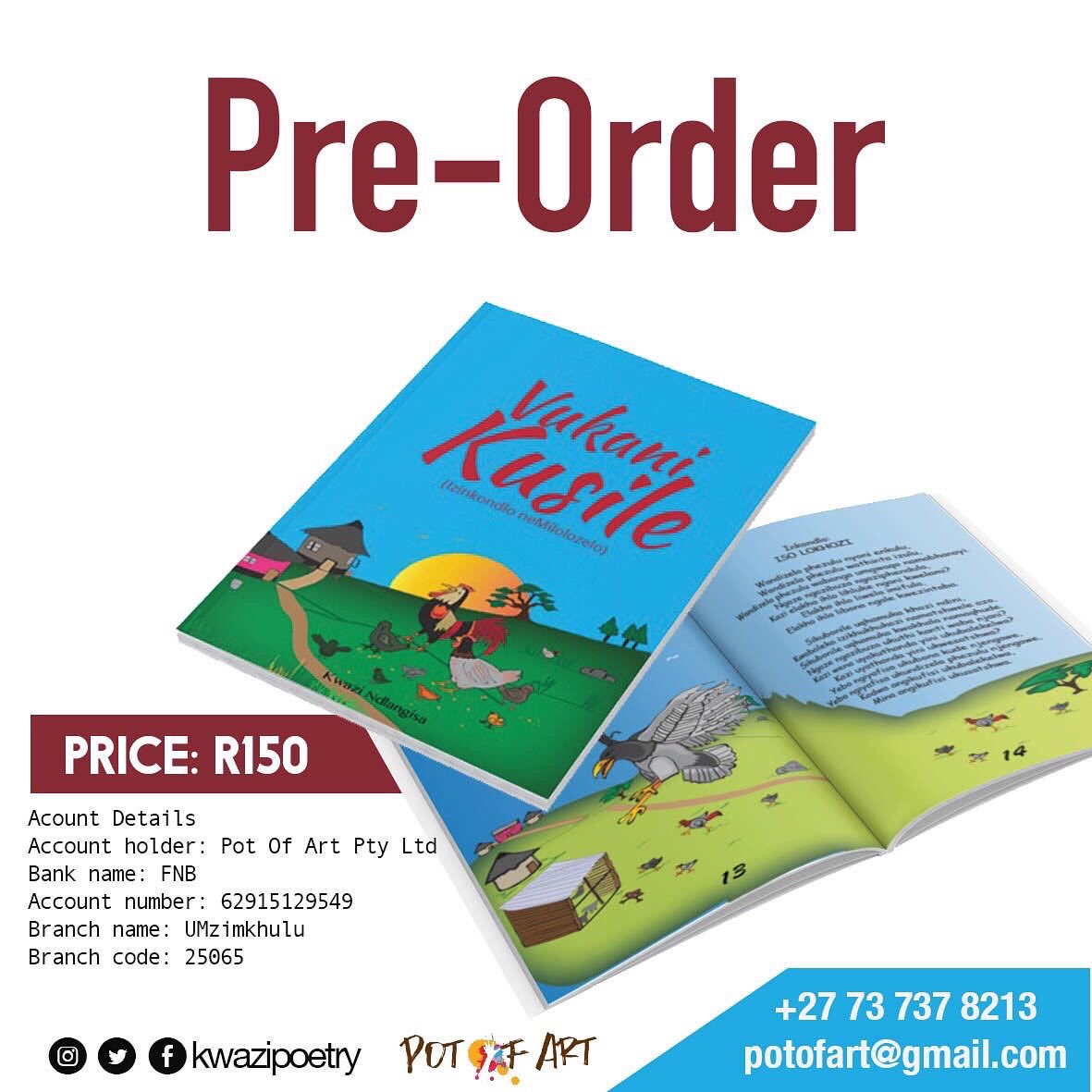 #VukaniKusile 📚💫
It’s been almost 2 years since I published my poetry chapbook titled #CollectingSelf and today I have good news... My children’s book is ready and will be published on the 30th of this month. 
I AM CURRENTLY TAKING PREORDERS!🤗 
Spread the word. #books #readers