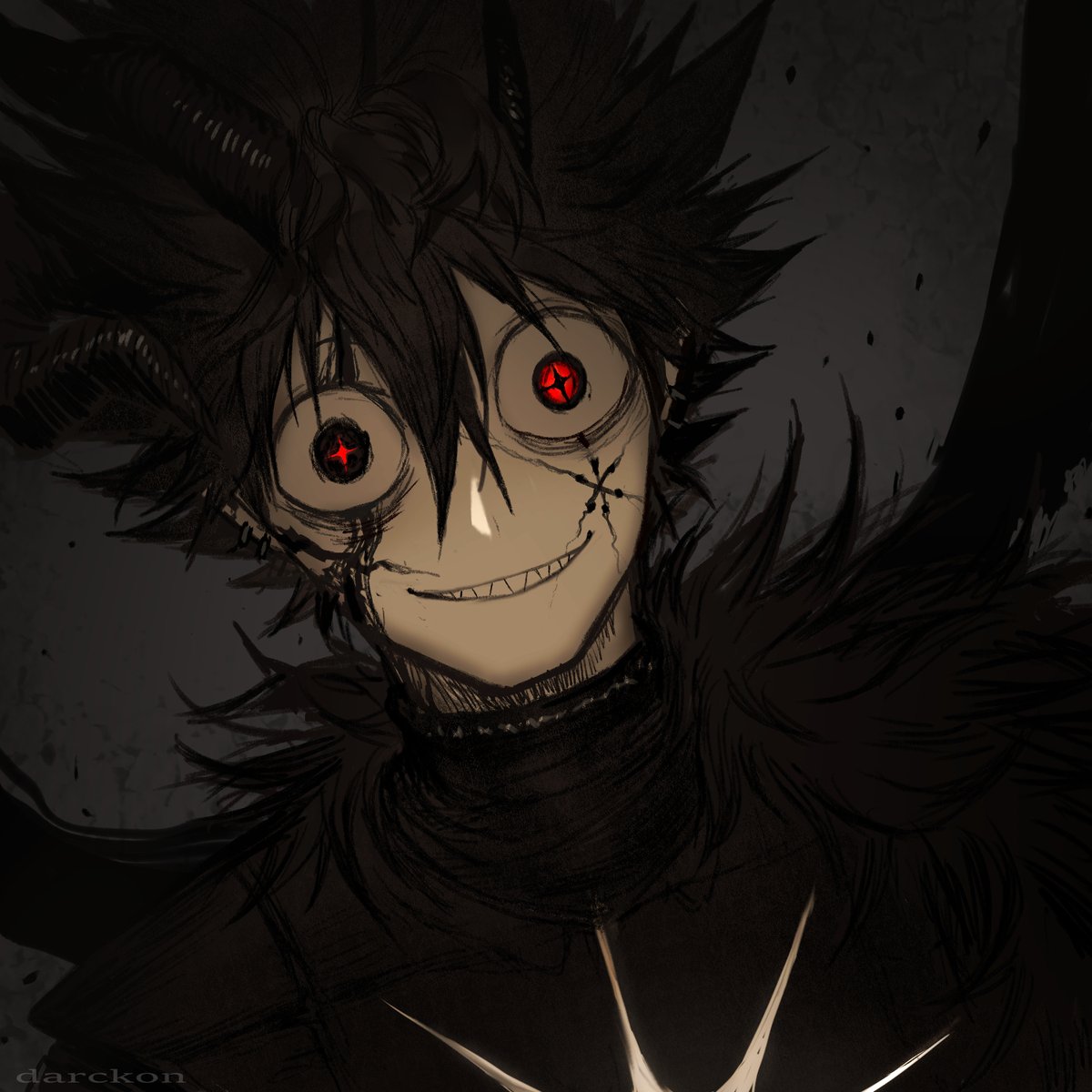darckon3's tweet photo. Is this how Dark Asta 50% would look like ?@spaceknifes 
#BlackClover #blackcloverfanart #ブラッククローバー   #ブラクロ https://t.co/IwM2TDMDSE