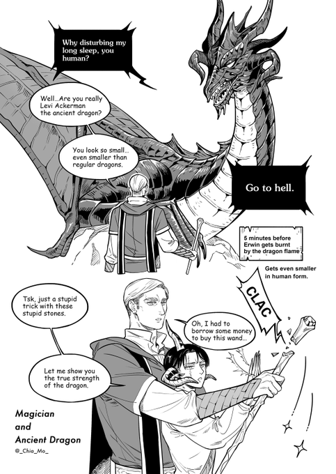 Magician Erwin &amp; Levi the Ancient Dragon

#エルリ #eruri 