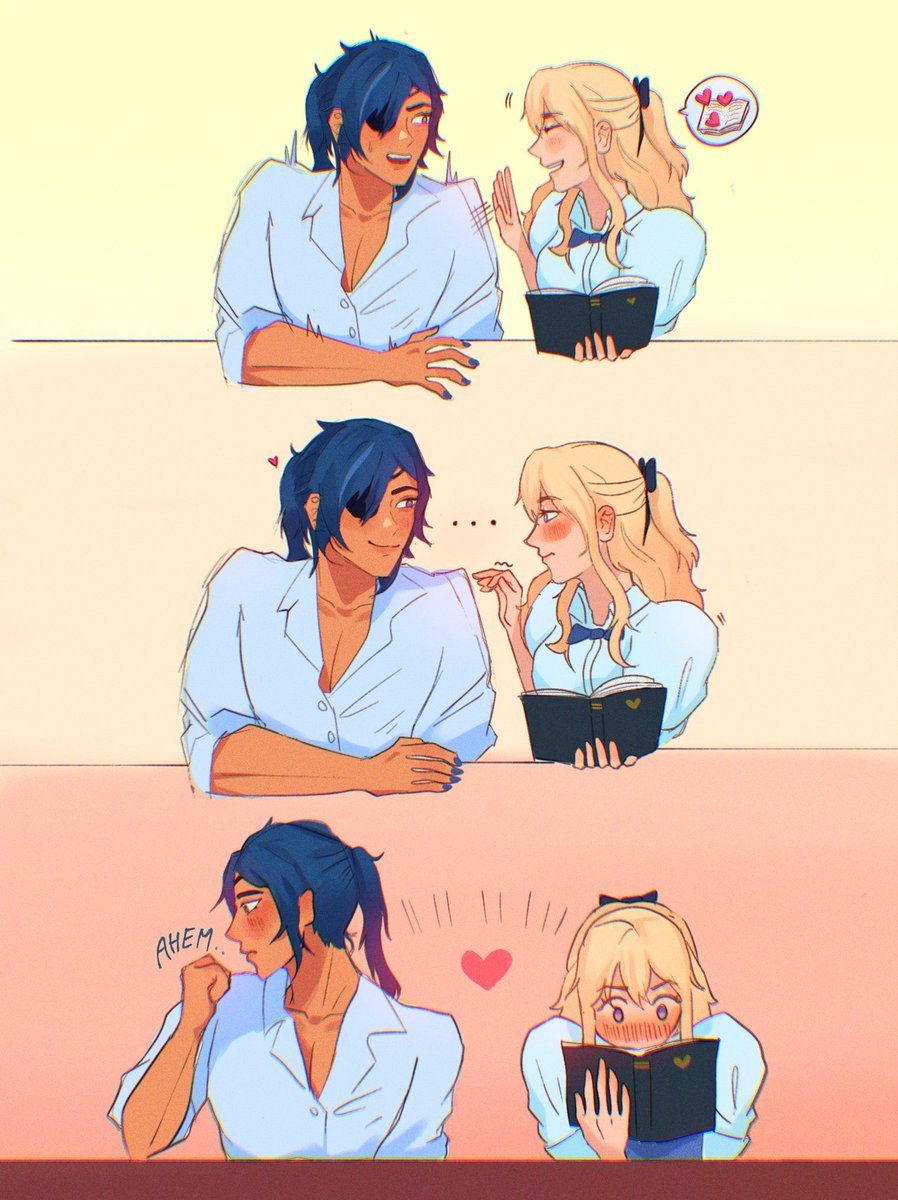 tokkibumy's tweet photo. romantic novels and romantic... stares?

#kaejean #genshinimpact https://t.co/FrJxnc1khE