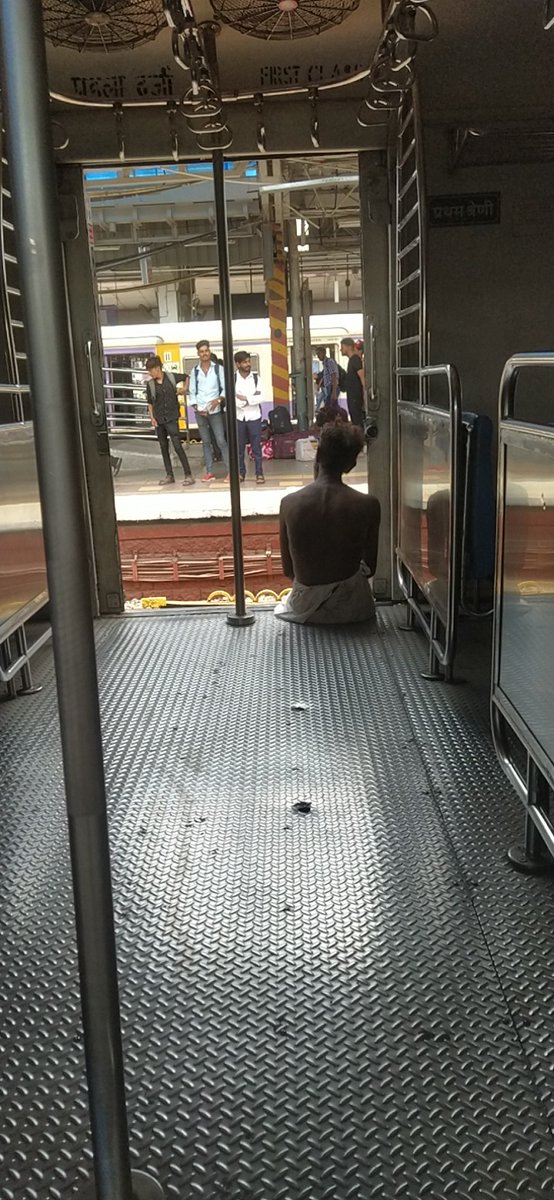 Asad18987's tweet photo. This guy in Mumbai local churchgate to  virar fast train.
Irritating to women's in first class.
Now local at Borivali station. https://t.co/aVxv04yuv6
