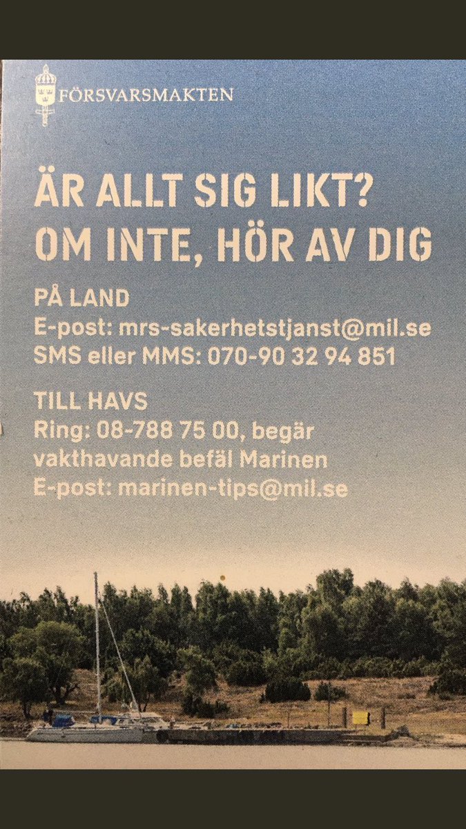 krigsplacerad's tweet image. Läge att påminna alla om att rapportera in till Försvarsmakten sådant som faller utanför normalbilden!
Dela vidare för större spridning!
#svfm #säkpol #föpol