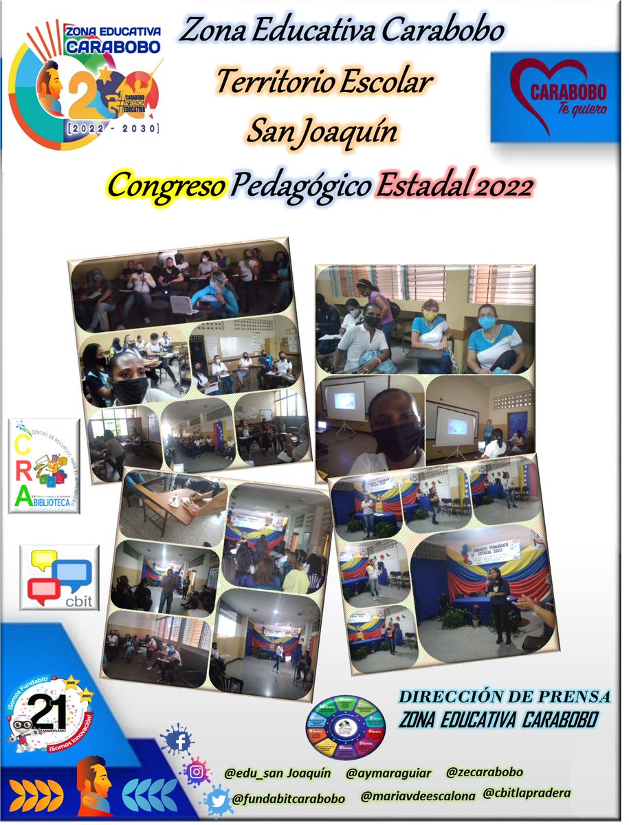 CbitlaPradera's tweet photo. #Fundabitcarabobo Presente en el último día del Congreso Pedagógico Estadal 2022 en la U.E. Dr. Rafael Pérez con el apoyo del Cbit La Pradera
#venezuelapotencialEducativa 
#TecnologiaEducativa
@edu_sanjoaquin 
@mariavdescalona 
@CbitlaPradera 
@clifsjcarabobo https://t.co/z5uzv4IBlg