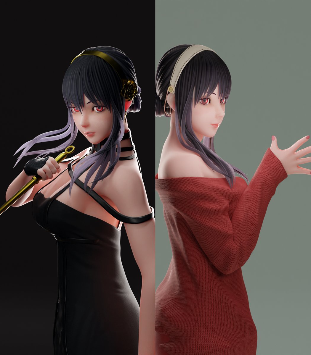 blender生活97日目 いつもの動画出力している時に「普段着のヨルさんも
