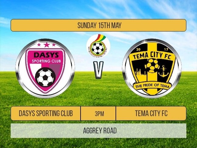 TemaCityFC's tweet photo. ๐คMATCHDAY๐
๐ Dasys Sporting Club
๐๏ธ Aggrey Road Park
โฑ 3:00 PM
๐ TMFA
๐ฒ #DasysCity #ThePrideOfTema #Temarians #TemaBoys @AccraGarfa @ghanafaofficial @26Daasebre @obbampoegh https://t.co/bwI94okIRh