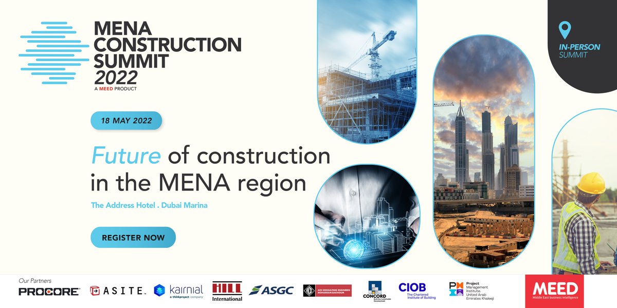 PMIUAEChapter's tweet photo. MENA Construction #Summit 2022 will bring together key players from across the #construction value chain to showcase some of the latest #research and #innovations driving improvements. Register today https://t.co/bIIGx6Wm5E
#MENAConstruction #Future #Business #MEEDEvents https://t.co/RVOqEM4NbM