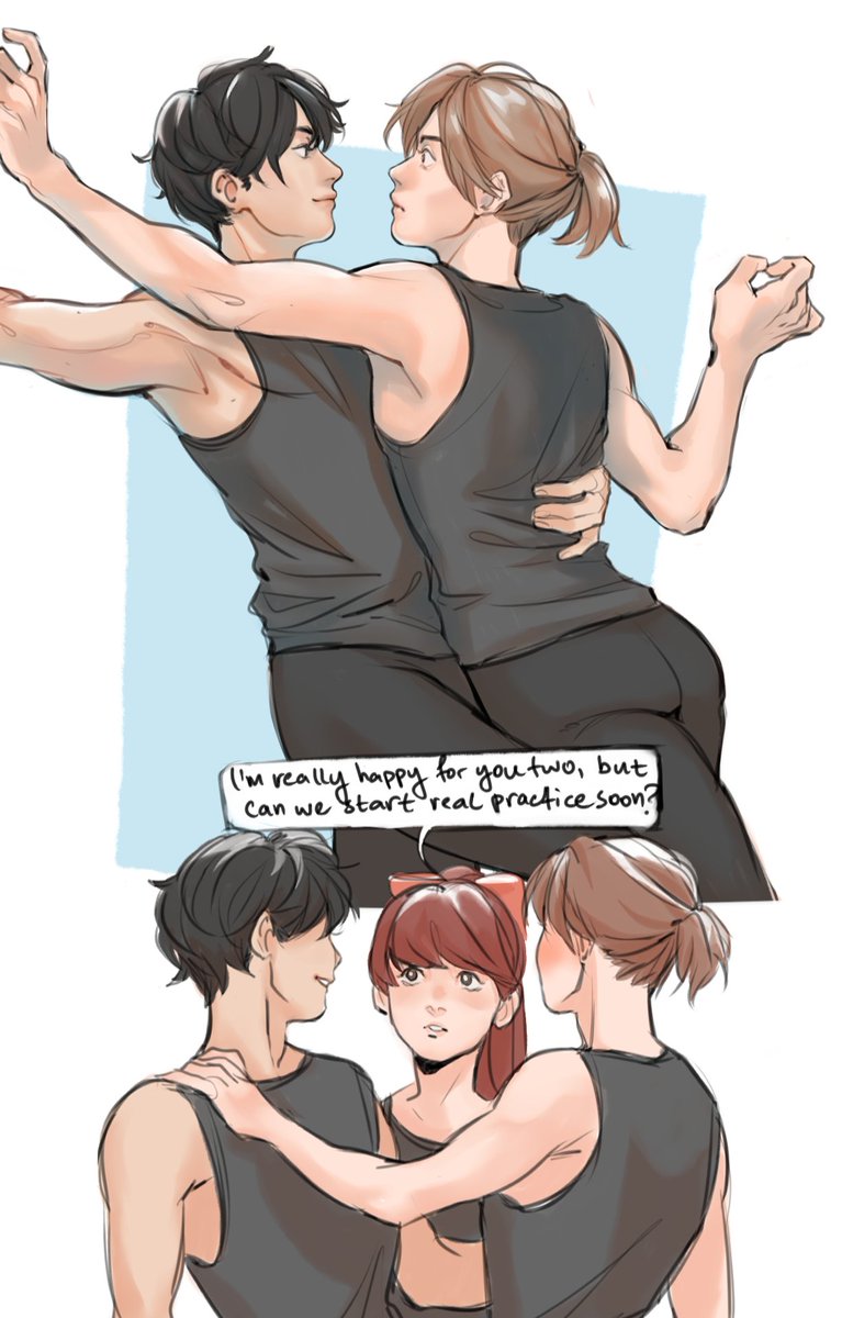 soniusoniu's tweet photo. Royal trio gymnastics au exists for sole purpose of drawing corny poses https://t.co/p79ECgsH8e