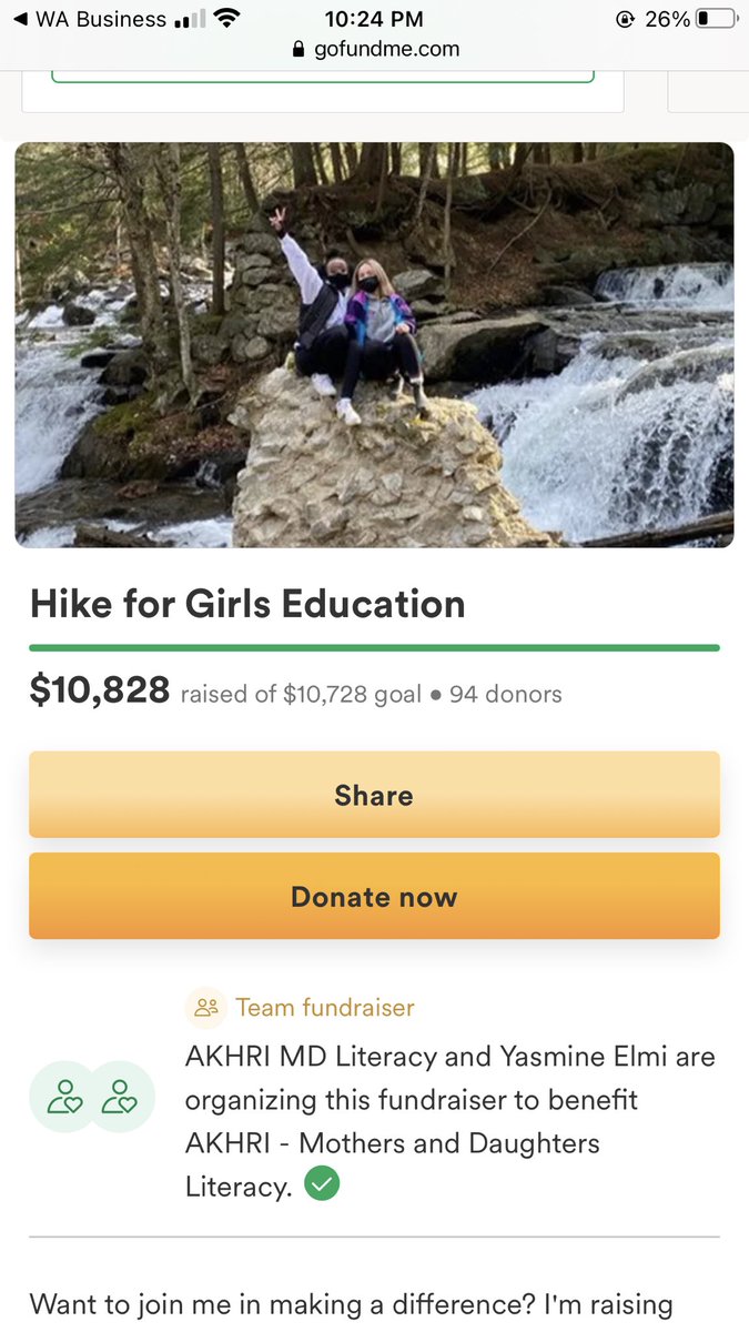 AkhriEducation's tweet photo. It is with great pleasure to announce that we’ve exceeded our target of $10,728. I am taking this opportunity to thank all our generous donors  who made who made the impossible possible. A huge thank you to Yasmine and Jasmine for their bravery ⁦@elmiyasmine⁩ ⁦ https://t.co/RQSm9tUGWO