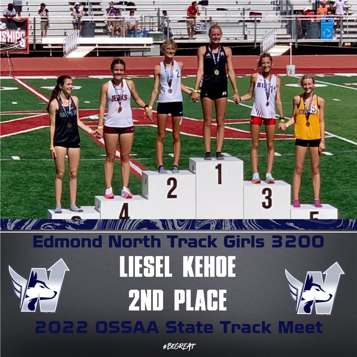 Congrats to Liesel Kehoe on finishing in 2nd Place in the Girls 3200 at the 2022 6A State Track Meet! #HuskyNation #beGREAT <a href="/ENorthTrack/">ENTF</a>