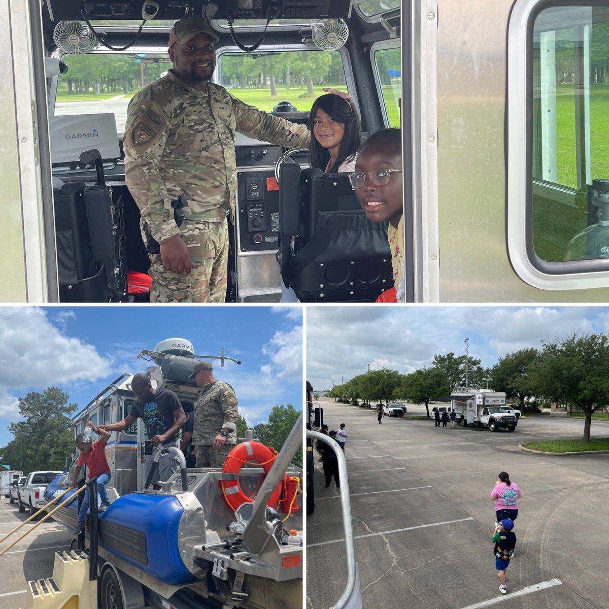 HCSO_CIB's tweet photo. Today Deputies J. Denby and Deputy J.Pierre attended Humble First Assembly of God church for the pine wood derby event and displayed our 27” Safe boat for the kiddos to view in between races! 

#HCSO #HCSOTexas https://t.co/k82jp1e1vm