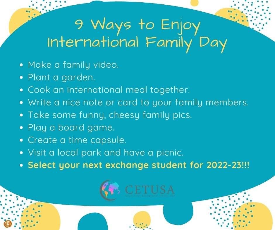 cetusa's tweet photo. Thanks for opening your heart and your home to an exchange student.

#CETUSA #InternationalFamilyDay #hostfamily #studentexchange https://t.co/7PQ9niGkRS